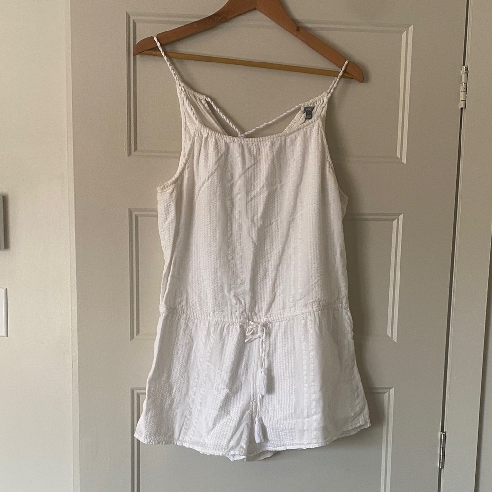 Aerie White Textured Jumpsuit